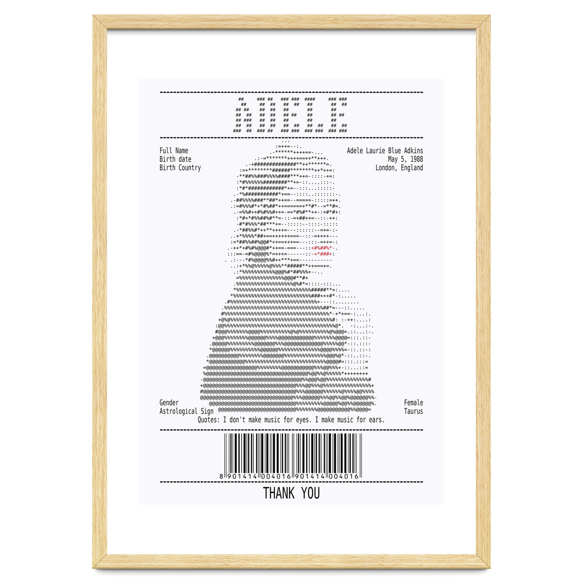 Receipt Art Adele