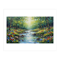 Sunlit Forest Stream (Print Only)