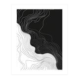 Abstract Black And White Wavy Lines Flowing  (Print Only) thumbnail