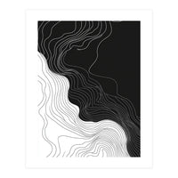 Abstract Black And White Wavy Lines Flowing  (Print Only)