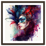 Turquoise Feathered Carnival Mask Portrait thumbnail