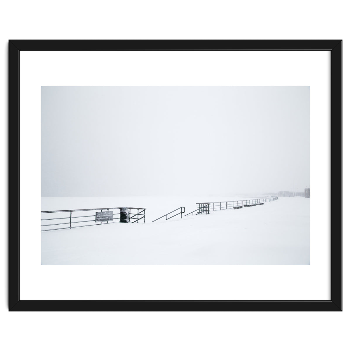 Stairs leading to the winter sea