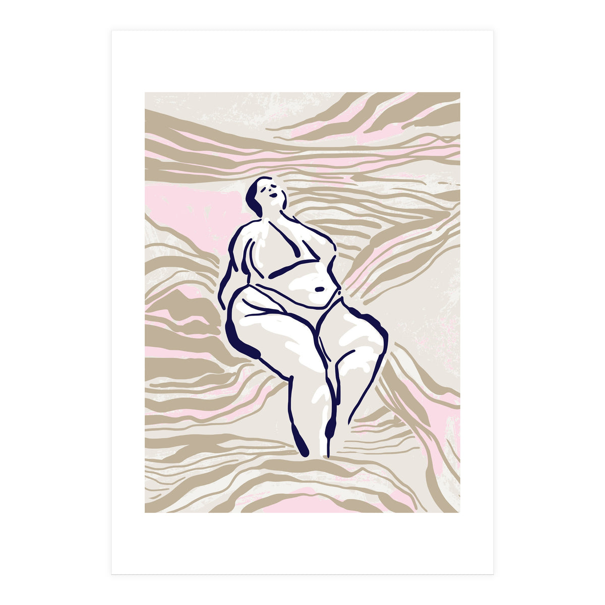 Follow the lines Serene woman in the water (Print Only)