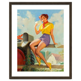 Pinup Girl On A Fence Showing A Love Letter thumbnail