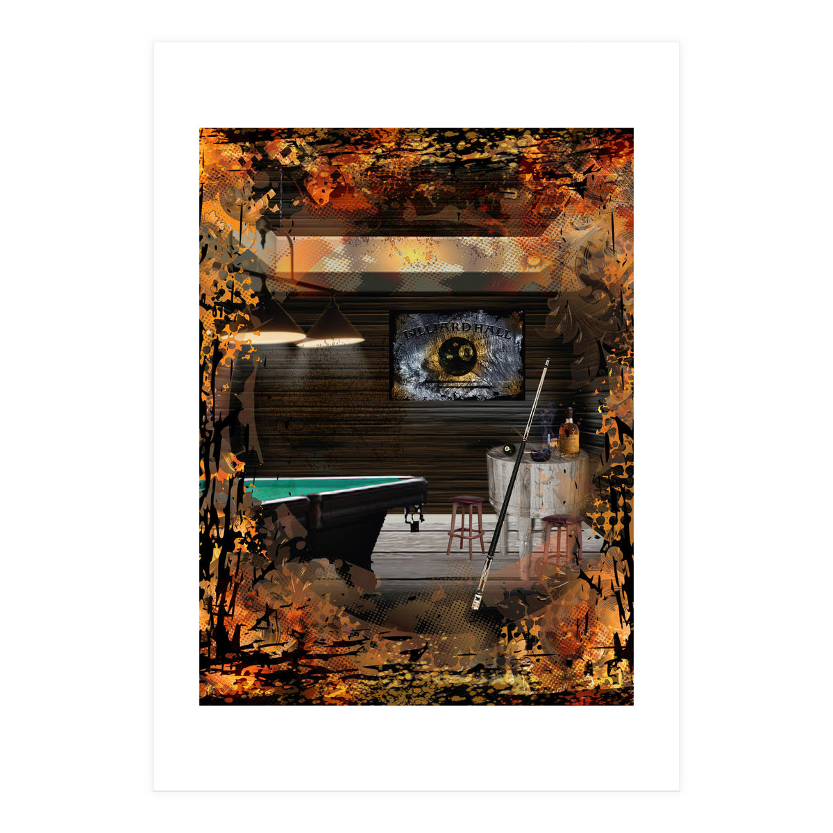 Billiards Pool Hall (Print Only)
