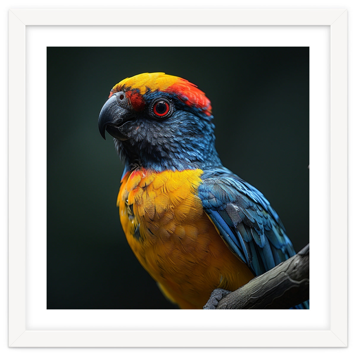 Close Up Colorful Parrot Perched On A Branch