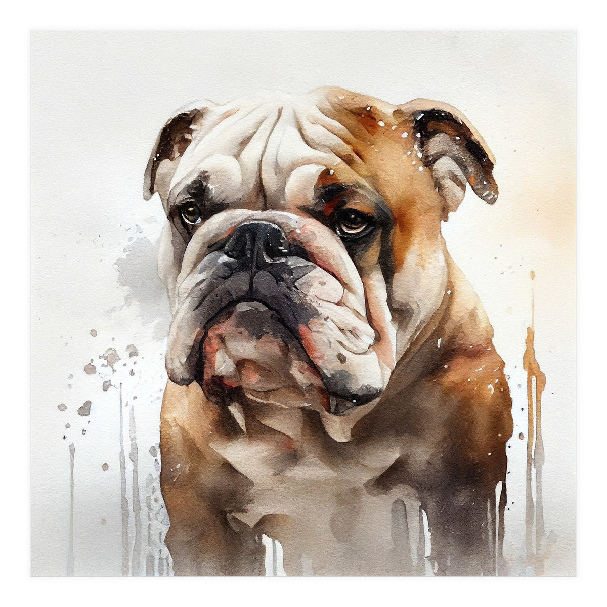 Watercolor British Bulldog (Print Only)