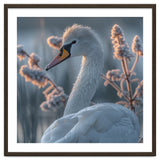 Swan Portrait Dew Drops Morning Light thumbnail