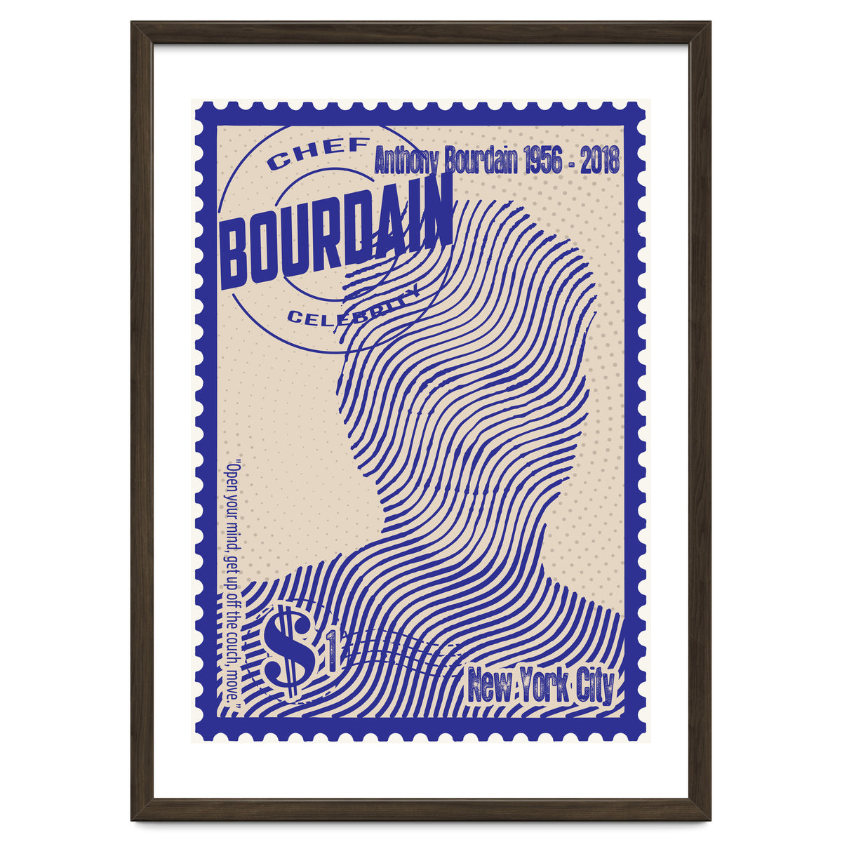 Anthony Bourdain Stamps Art