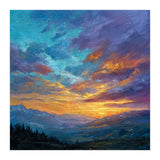 Ethereal Alpine Sunset Over Distant Peaks (Print Only) thumbnail
