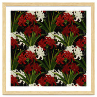 Red and White Spider Lily Flower Print Elegant Botanical Japanese Inspired Floral Artwork