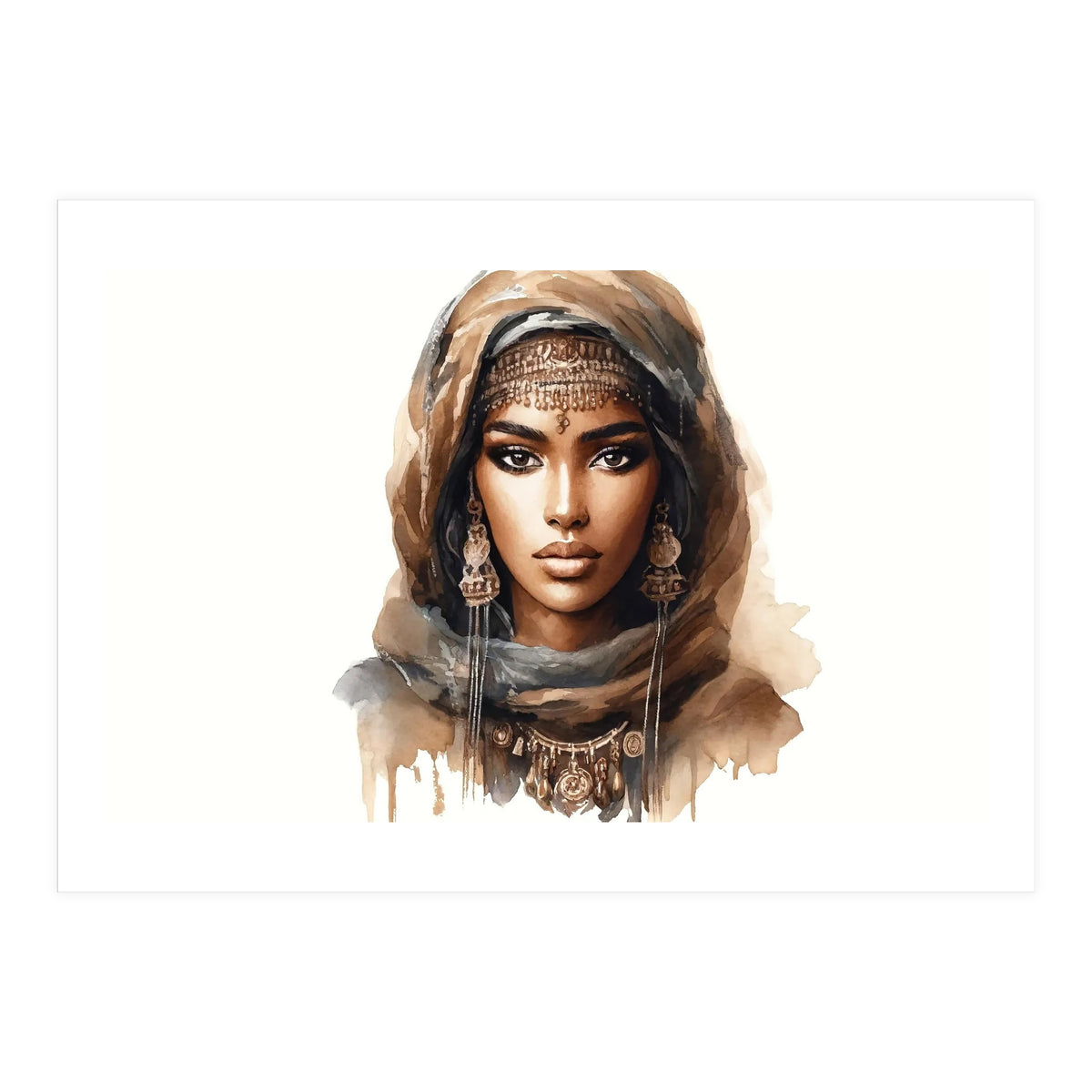 Desert Muse Watercolor Portrait (Print Only)