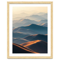 Misty Desert Mountain Range Art