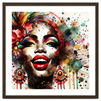 Brazilian Carnival Watercolor Portrait
