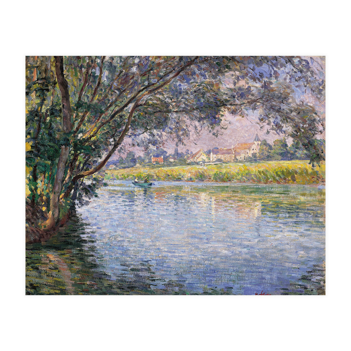 Henri Lebasque (Champigné, 1865-Le Cannet, 1937). Banks of the RIver Marne near Montévrain (ca. 1... (Print Only)