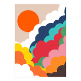 Head In The Clouds, Positivity Nature Sunrise Sunset, Sky Bohemian Comic Retro Eclectic Illustration (Print Only) thumbnail