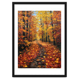 Sun-Drenched Golden Forest Path with Vibrant Autumn Foliage thumbnail