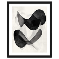 Abstract Black And White Flowing Organic Shapes With Texture