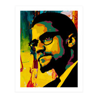 Malcolm X Colorful Abstract Art (Print Only)