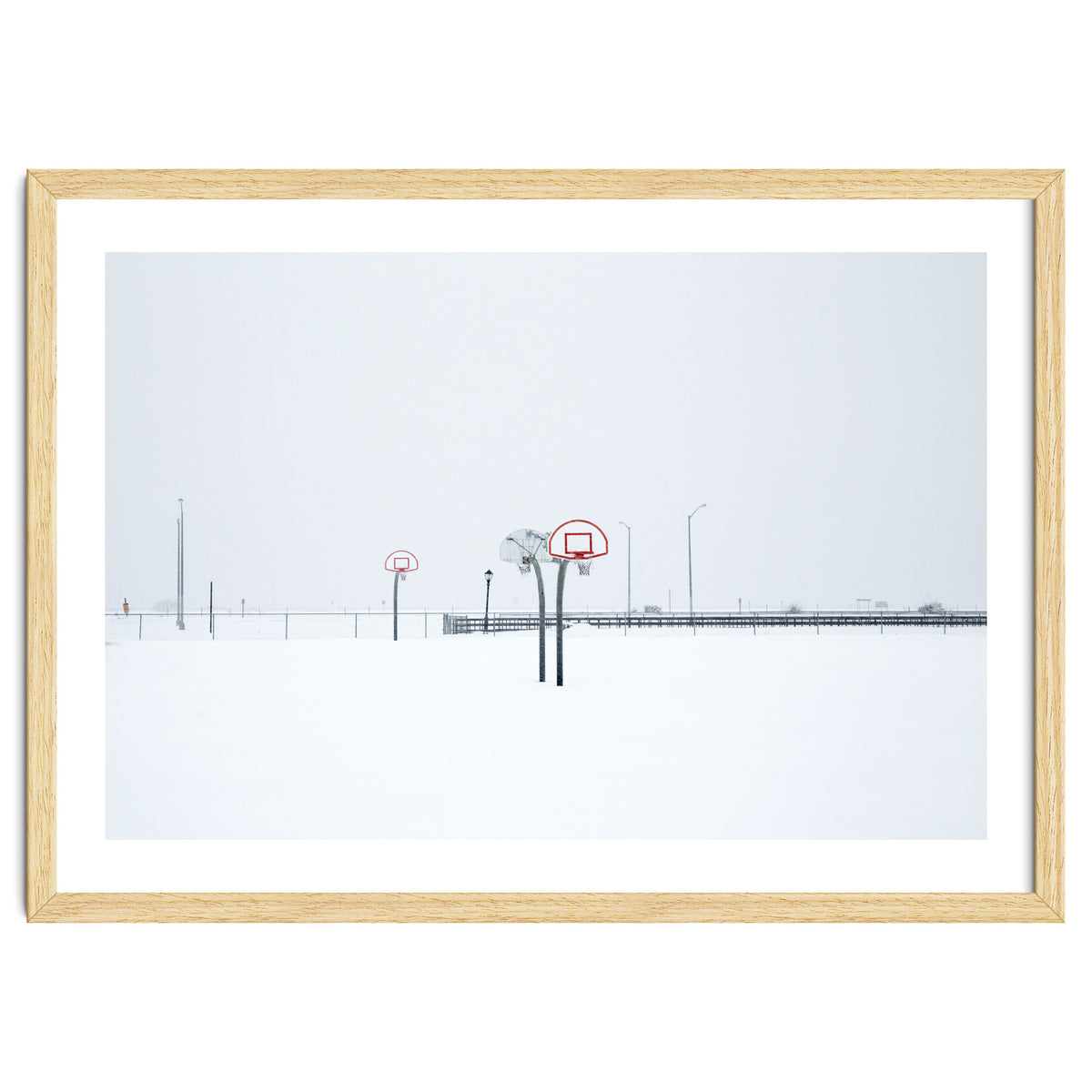 Snow-covered Basketball court