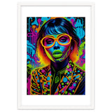 Girl In Glasses Neon Graffiti Art thumbnail