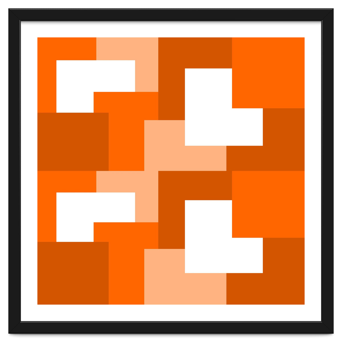 Orange Abstract Square Tiles