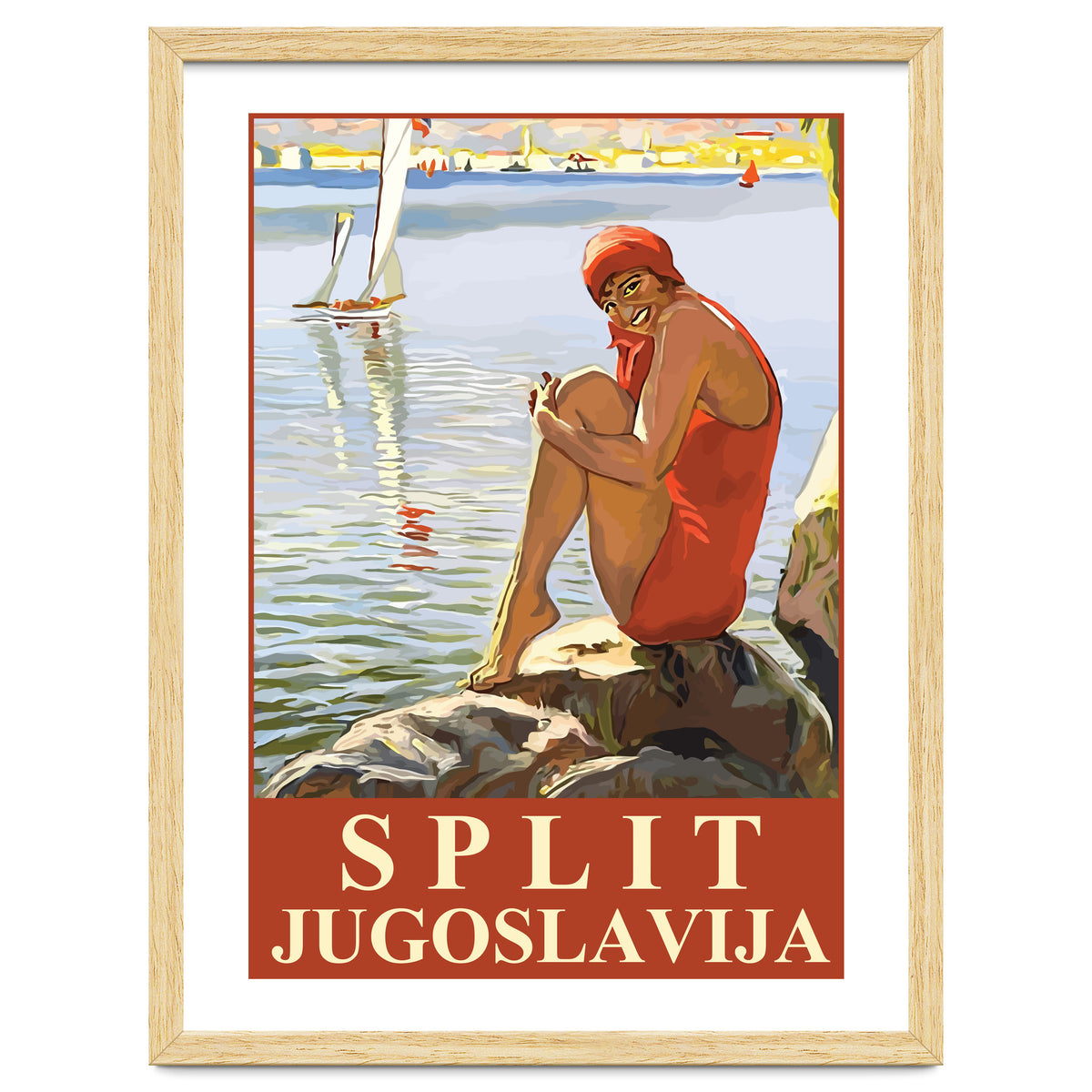 Split, Swimmer on a Rocky Coast