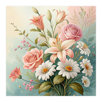 Elegant Pastel Floral Bouquet Illustration (Print Only)