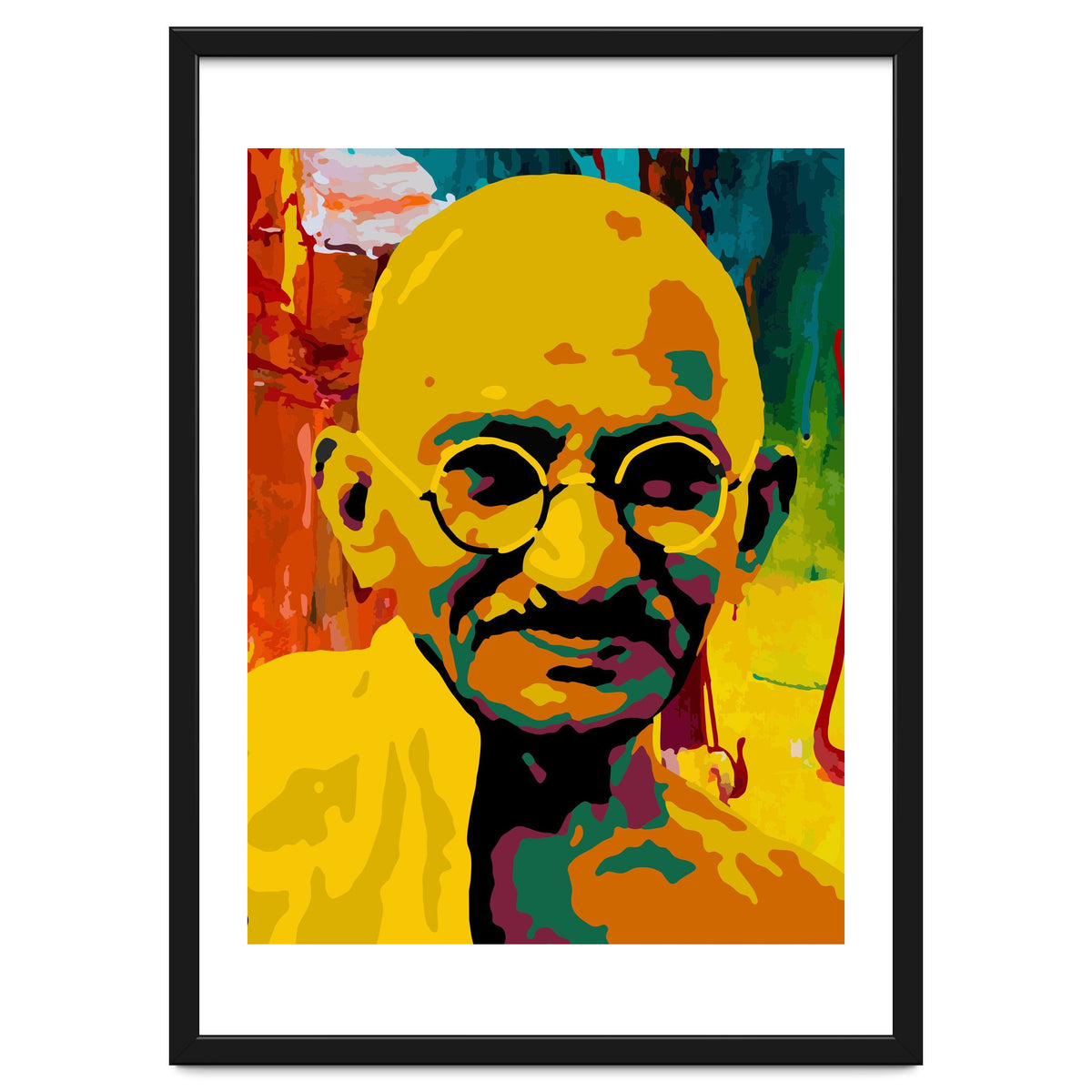 Mahatma Gandhi Colorful Abstract Art