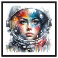 Watercolor Woman Astronaut