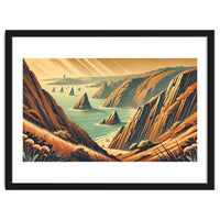 Vintage Cliffside Serenity Poster