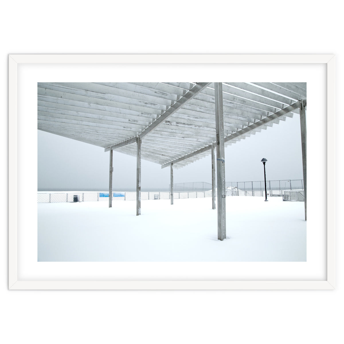 Sunshade site in the winter beach