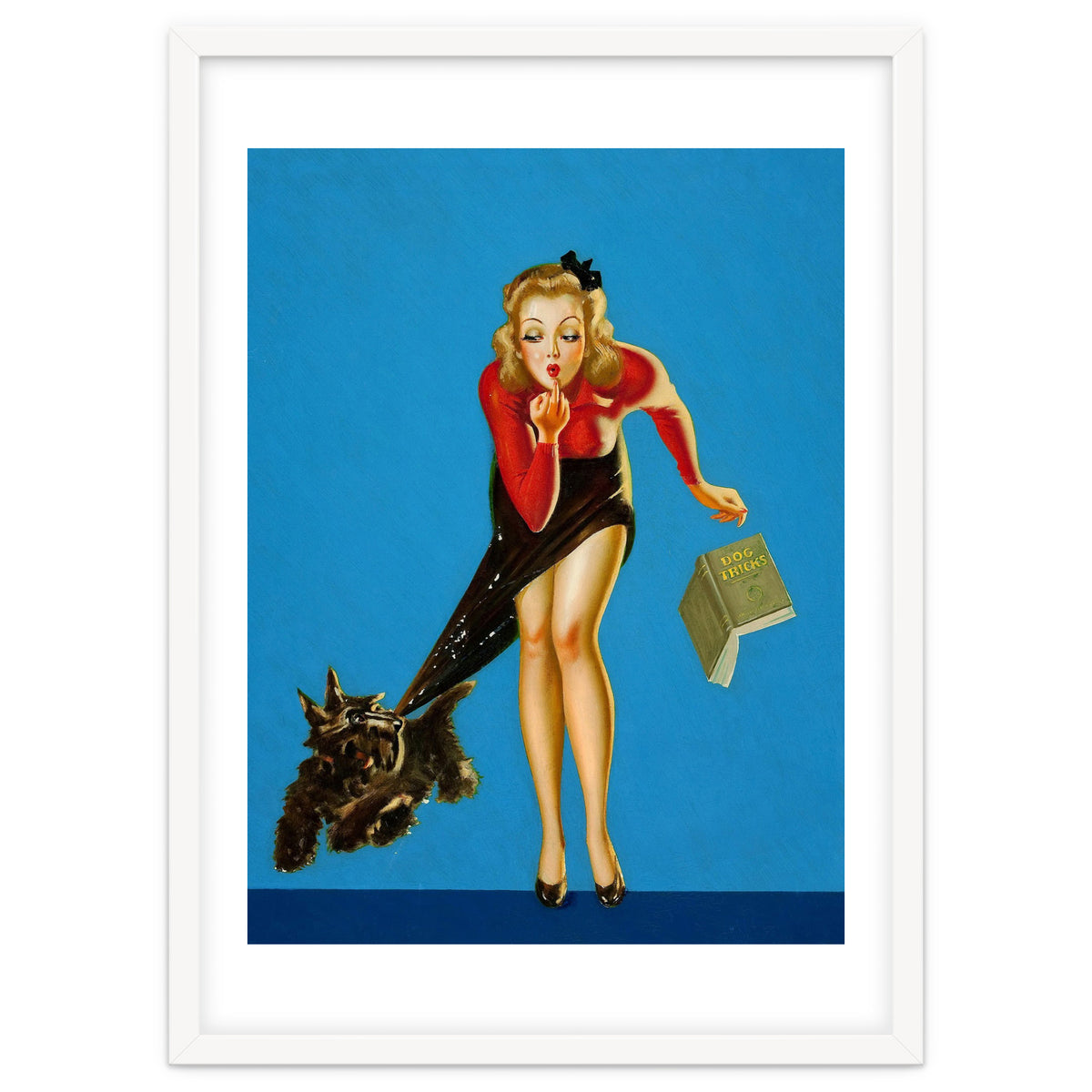 Pinup Girl And Dog Tricks