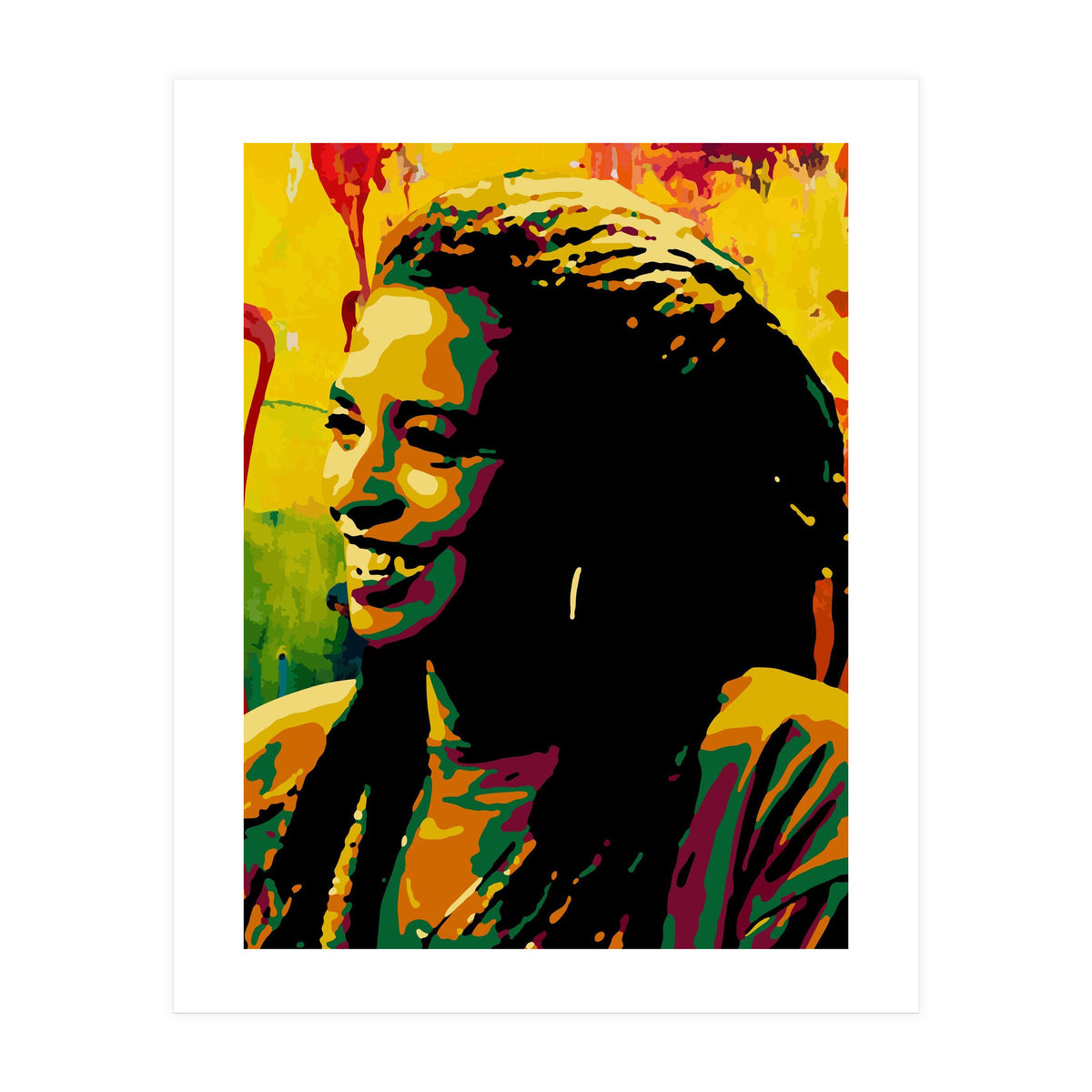 Angela Davis Colorful abstract Art (Print Only)