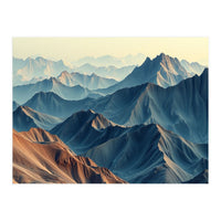Hyper-Realistic Mountain Range Landscape Art (Print Only)