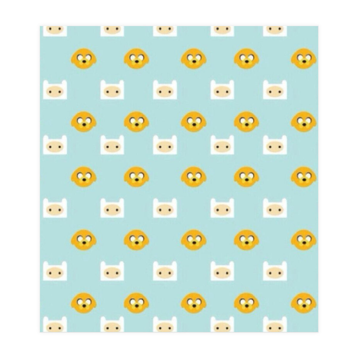 Minimalist Finn And Jake Seamless Cartoon Pattern (Print Only)