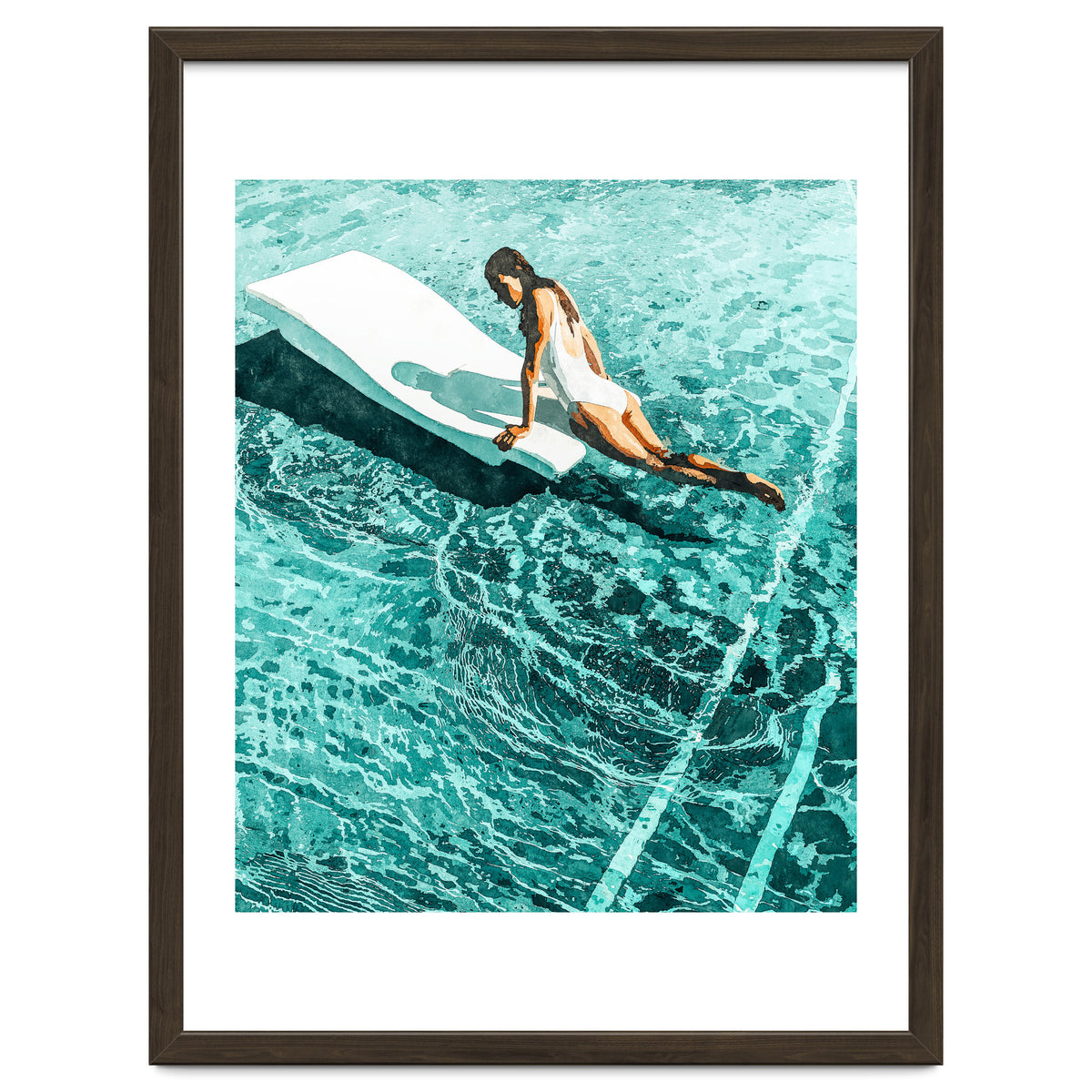 Pool Day | Summer Swimming Swim Fashion | Bath Vacation Relax Self Care Watercolor Painting