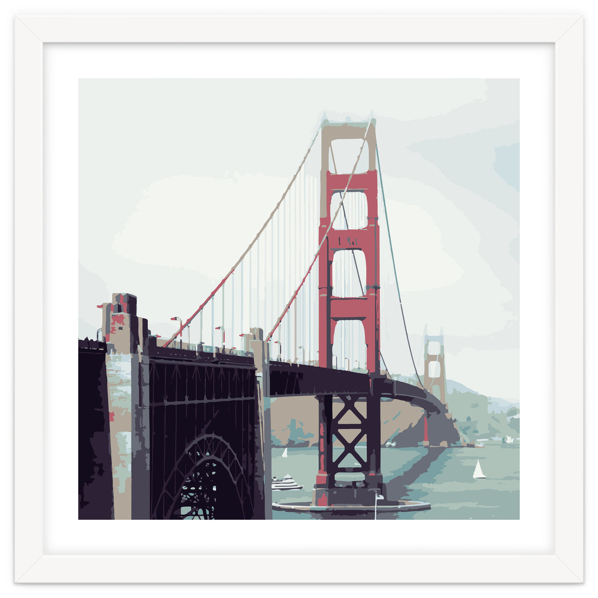 Golden Gate Watercolor Art