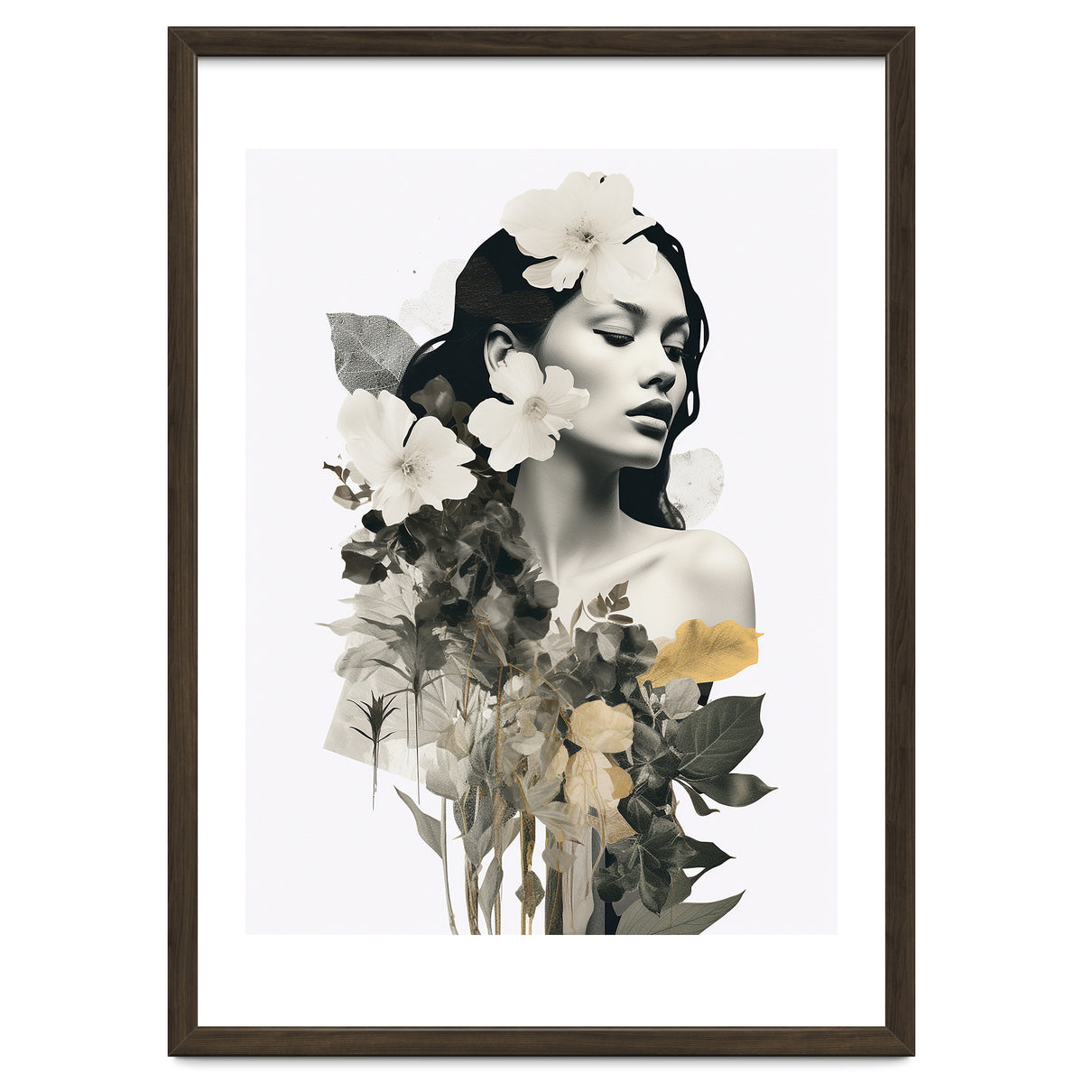Collage Of A Woman And Flowers