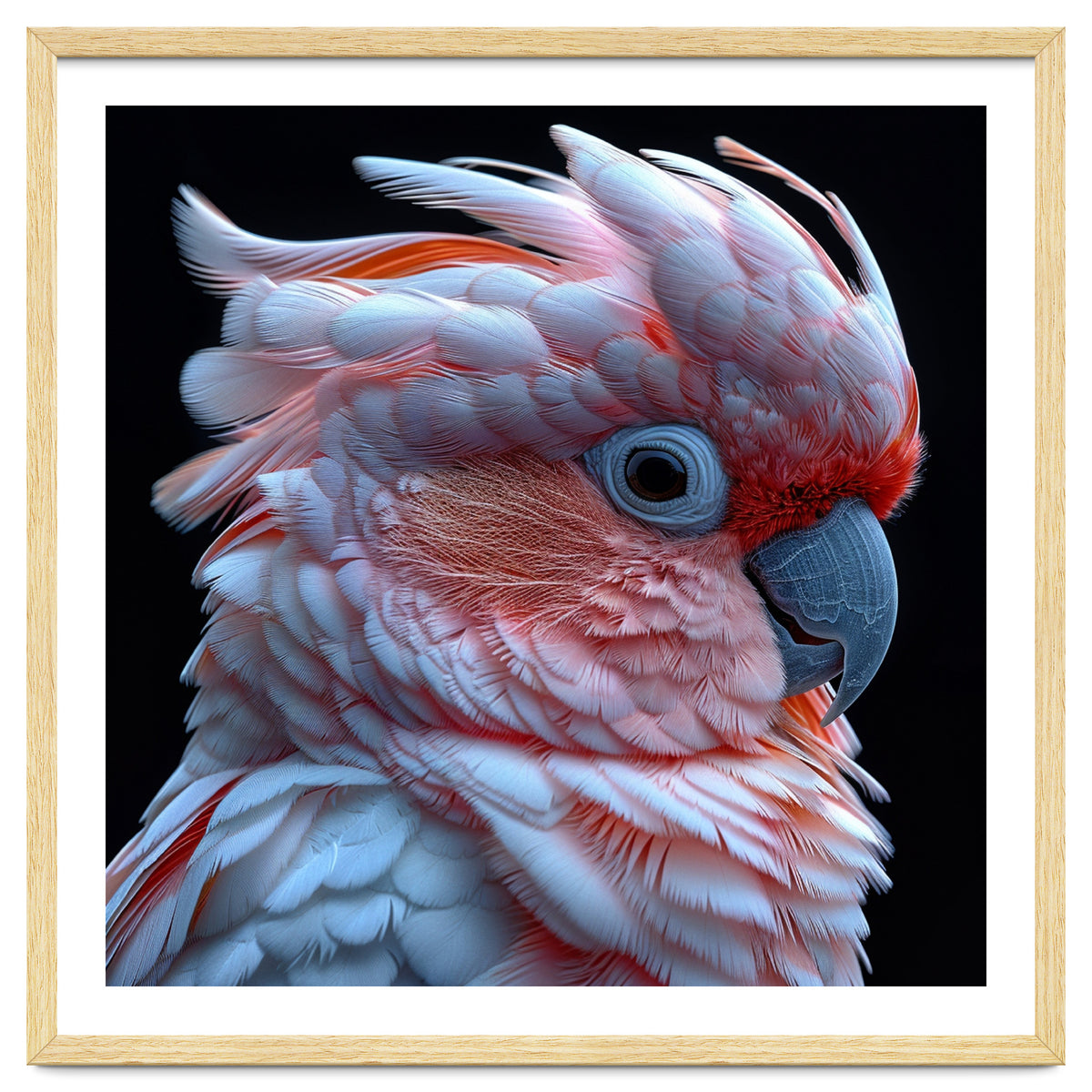 Pink Cockatoo Parrot Close Up Portrait Feather