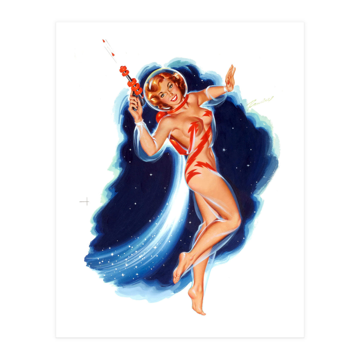 Pinup Astronaut Girl (Print Only)