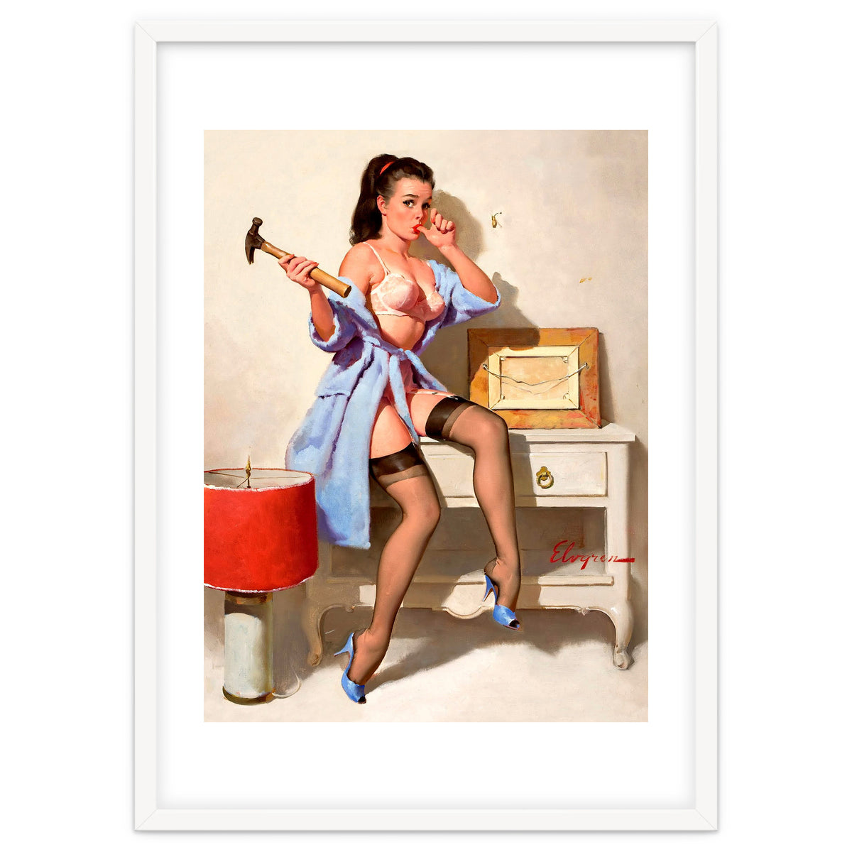Hot Pinup Girl With A Hammer