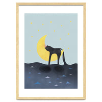 Beauty Sleep - Melting Cat on the crescent moon