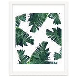 Banana Leaf Watercolor Painting, Tropical Nature Botanical Palm Illustration Bohemian Minimal Luxe thumbnail