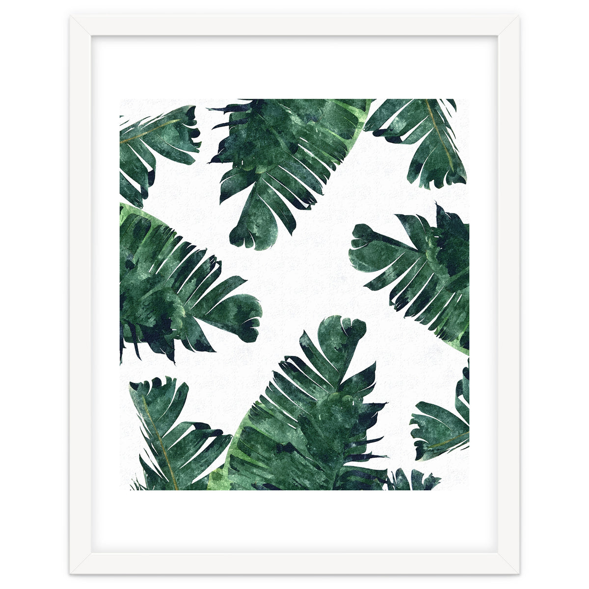Banana Leaf Watercolor Painting, Tropical Nature Botanical Palm Illustration Bohemian Minimal Luxe