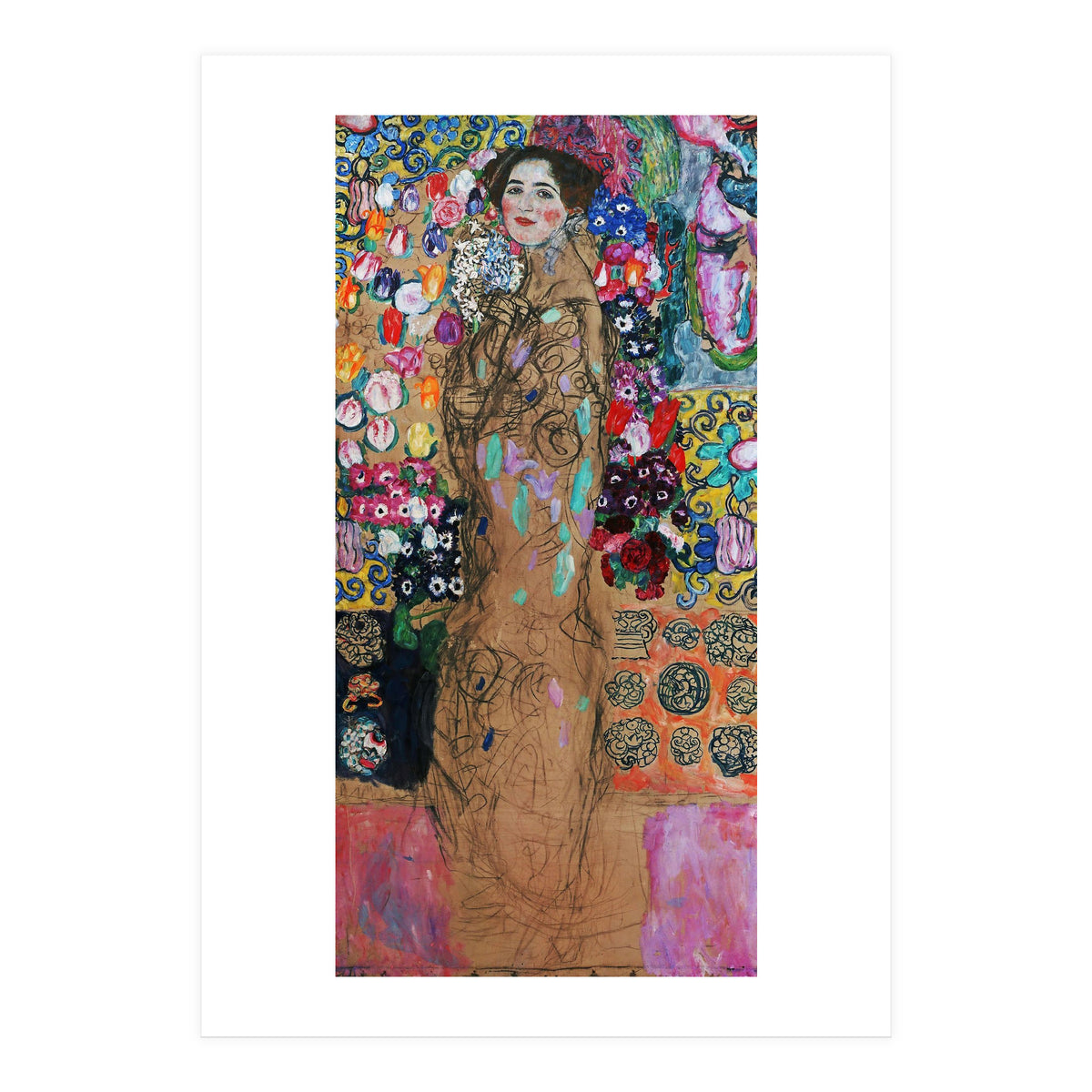 Gustav Klimt / 'Retrato de Maria Munk', 1917, Oil on canvas, 180 x 90 cm. (Print Only)