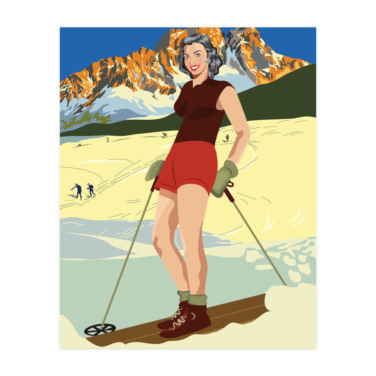 Ski Girl at Cortina D'Ampezzo, Italy (Print Only)
