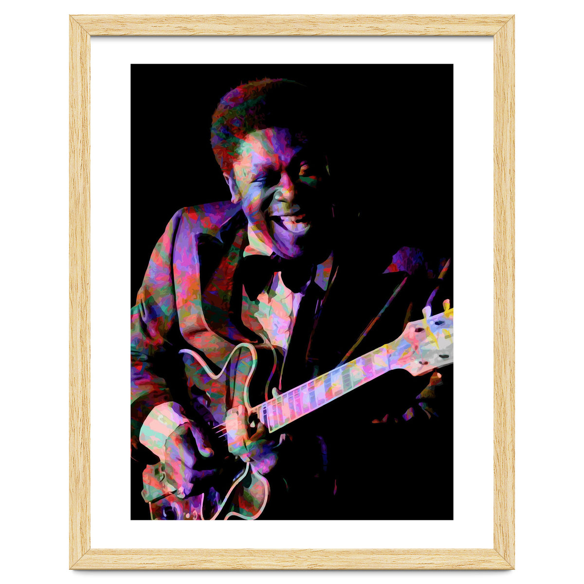 BB King. King Blues Guitarist. Blues Musician Legend Colorful