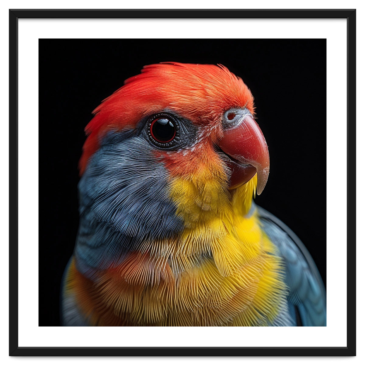 Close Up Colorful Parrot Portrait Vivid Plumage