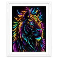 Lion Colored Neon Art